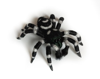 Realistic Bold Jumping Spider, Needle Felted Wool Halloween Decor