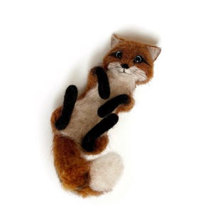 Handmade cute RED FOX gift figurine, needle felted toy decor fox.