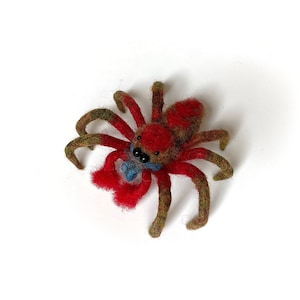 Halloween JUMPER SPIDER, colorful needle felted wool spider.