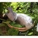 Gray Needle Felted Sleeping Bunny Figurine, Organic Wool Waldorf Rabbit ...