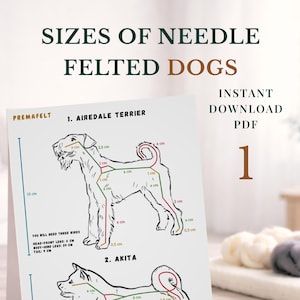Drahtgestell Größen & Verhältnisse von Nadel gefilzte HUNDE Anleitung Teil 1, (Digitaler Download PDF)