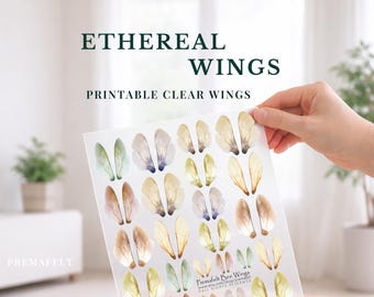 Printable Transparent Wings PNG– Multi Use Craft ethereal wing Sheets – Instant Download