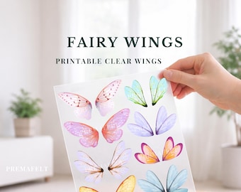 Printable Fairy Wings PNG set– Cut-Out Craft Elements for Dolls, Art, Jewelry (Digital Download)