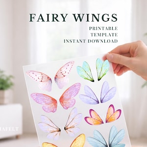 Fairy Wings Printable Template – PNG for Dolls, Needle Felted Figurines, Jewelry (Digital Download)