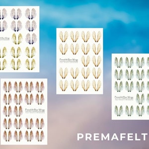 The picture shows a collage sheet depicting bee wings against a blue background.