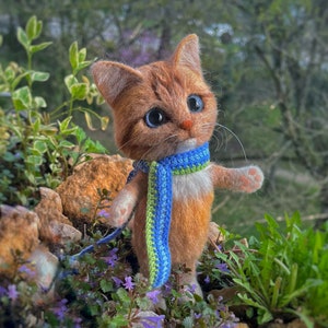 Wool cat doll portrait, custom needle felted kitten memory replica. No realistic, toy looking, made to order. image 6