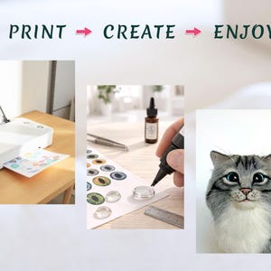 Above the picture there is a caption - download - print - create and enjoy, followed by three small pictures below. This will inspire you to get started in needle felting and jewelry making.