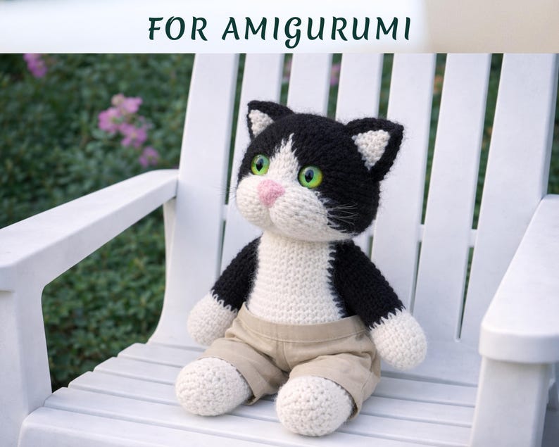 Folhas para imprimir com desenhos de olhos de gato coloridos: Materiais para feltragem de gatinhos e amigurumi (Download digital) imagem 9