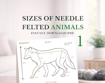 Wire Armature Sizes & Ratios Guide of Needle Felted Animals part 1, (digital download PDF)
