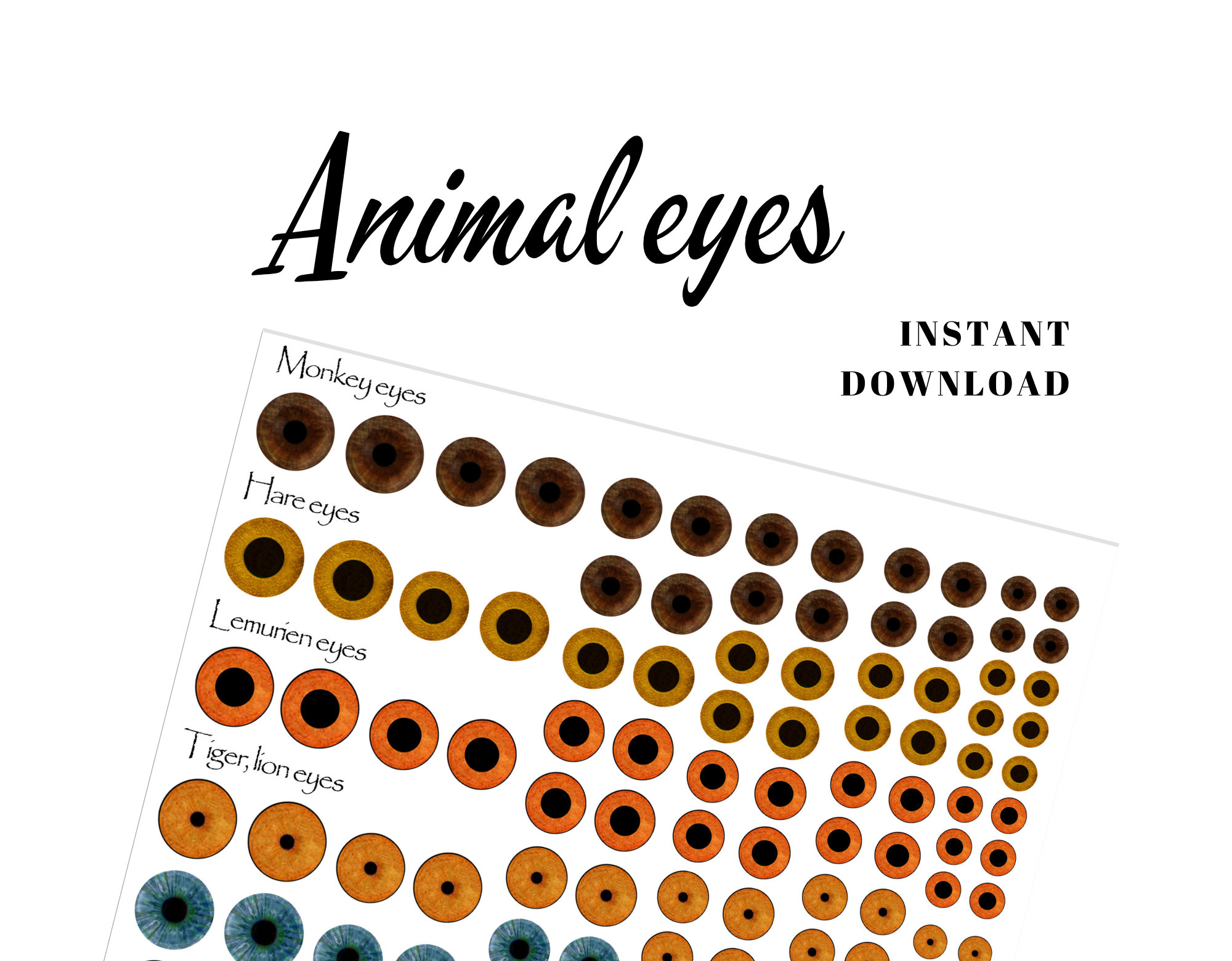 4.5 Black Craft Safety Eyes / Amigurumi / Animal / Plastic / 10