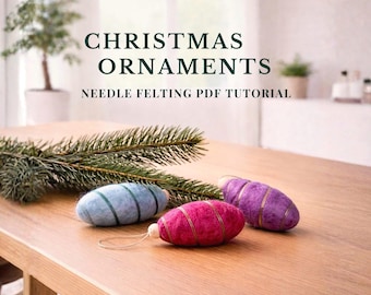 Tutorial de enfeite de Natal em feltro agulhado: Guia para iniciantes (Download digital)