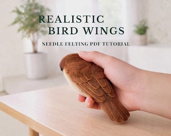 Needle Felted Bird Wings & Tail Craft Tutorial: Wool Wings making Guide (PDF)