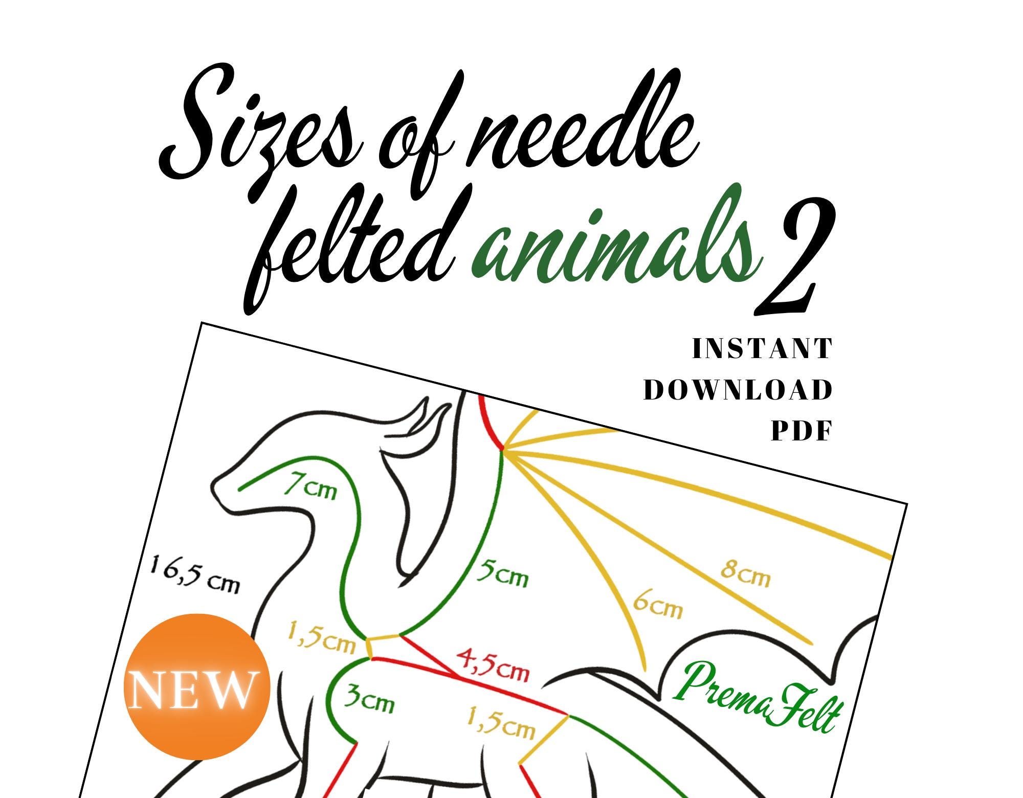 Wire Armature Sizes & Ratios Guide of Needle Felted Animals part 2, (digital download PDF)