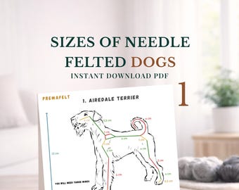 Wire Armature Sizes & Ratios of Needle Felted DOGS Guide part 1, (Digital Download PDF)