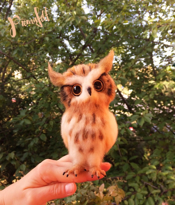 Soft Ooak Cute Baby Eagle Owl Sculpture Handmade Realistic Etsy
