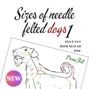Wire armature sizes & ratios of needle felted DOGS guide part 1, (digital download PDF)