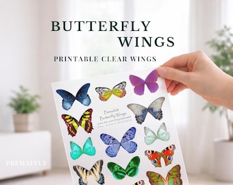 Printable Butterfly Wings Sheets – Decorative Wing Elements for Creative Projects – Instant Download PNG