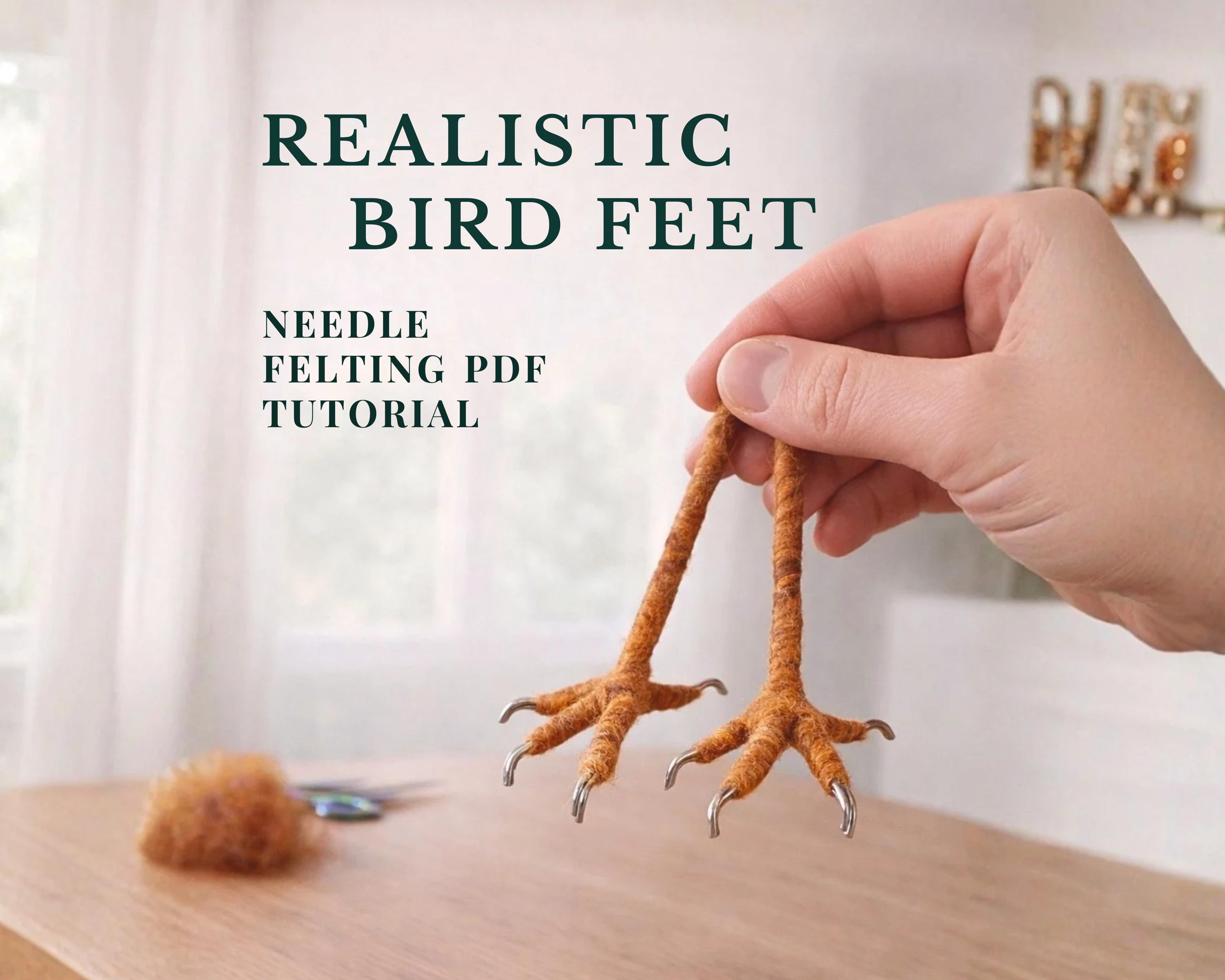 Needle Felted Bird Feet Craft Tutorial: Realistic Wool Toy Bird Legs ...