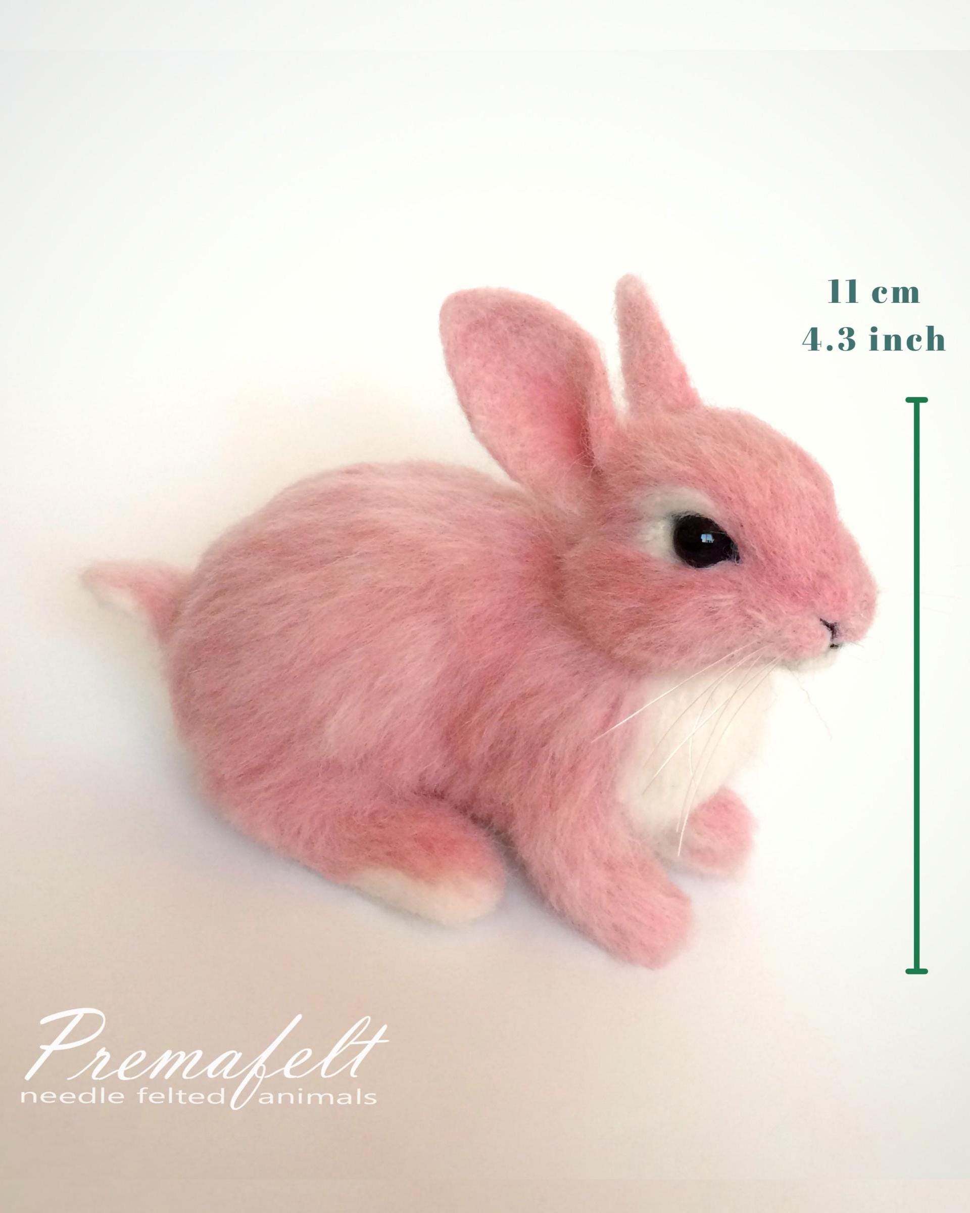 Handmade Needle Felted Wool Bunny: Pink Easter Decor Figurine - Etsy