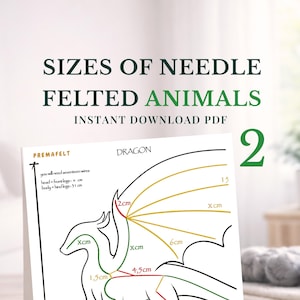 Wire Armature Sizes & Ratios Guide of Needle Felted Animals part 2, (digital download PDF)