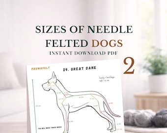 Wire Armature Sizes & Ratios of Needle Felted DOGS Guide part 2 (PDF Pattern)