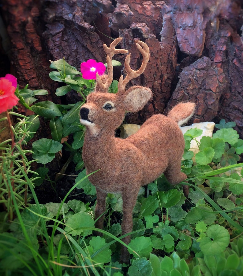 Little christmas decor woodland needle felted realistic deer Etsy