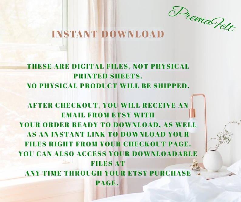 The picture shows information about the digital download in text