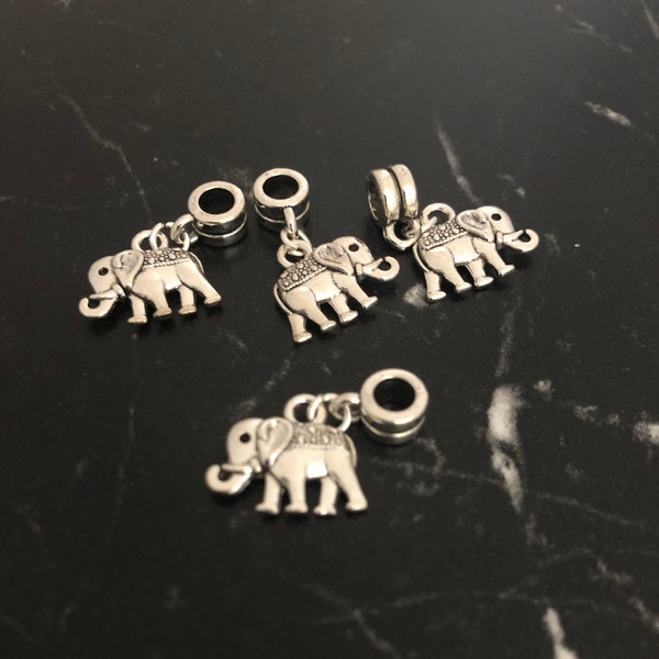 5 perles intercalaire pendentif éléphant