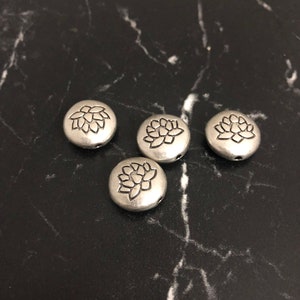 5 silver or gold plated lotus spacer beads