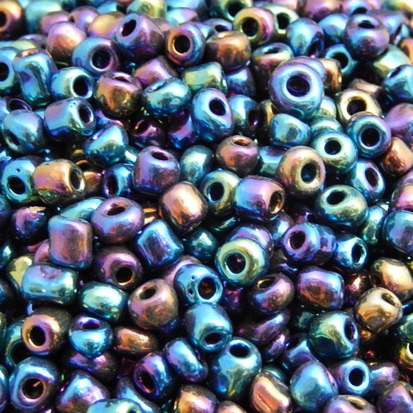 Perles de rocailles  irisé,lot de 500