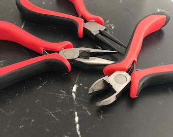 3 pliers for jewelry making, cutting round plate