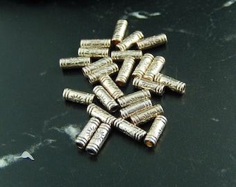 10 perles intercalaires tubes style tibétain réf 614