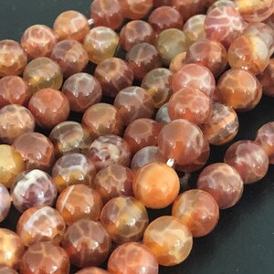 Fire agate beads 8 mm 10 or 46 beads