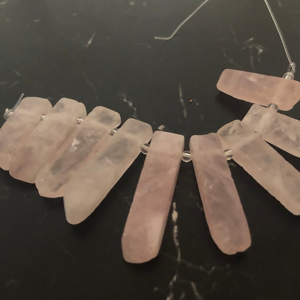 5 pendentifs  Quartz Rose naturelles