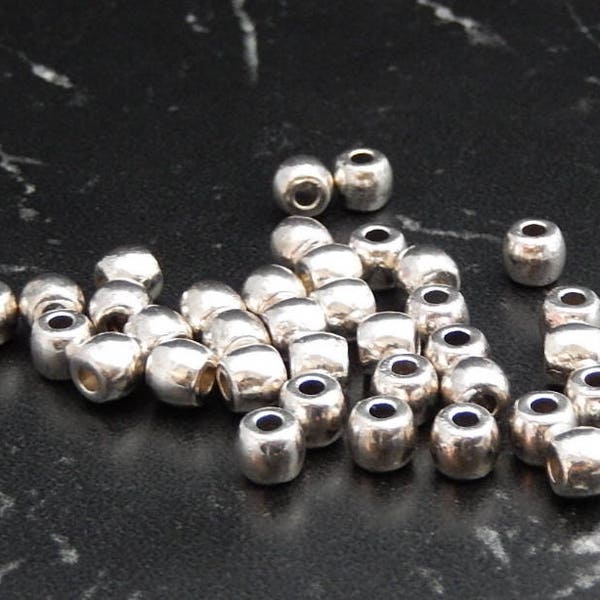 10 perles intercalaire forme ovale couleur argent antique