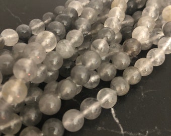 Natural Cloud Quartz Beads 6 or 8mm, set of 10 beads