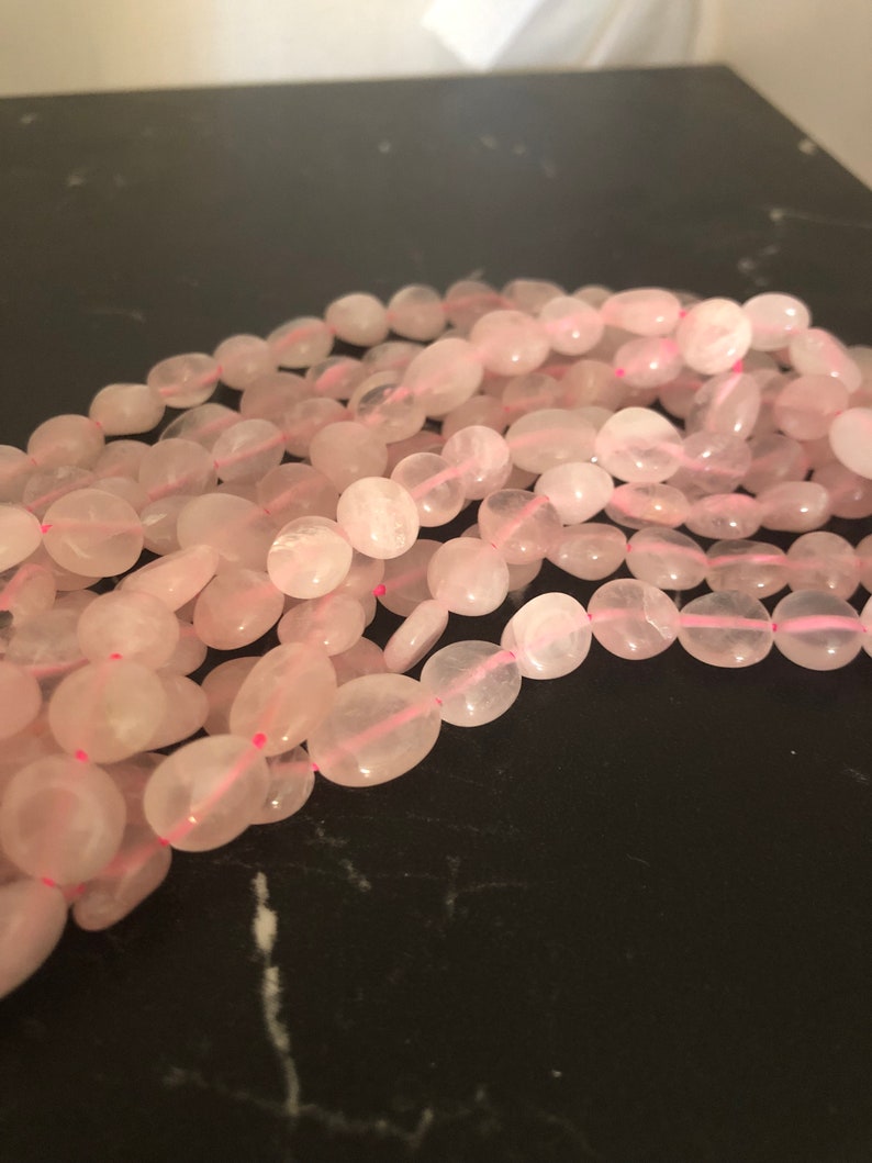 40 Rose Quartz beads nuggets image 1