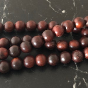 rosewood beads, set of 10