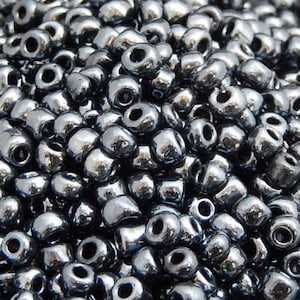 black seed beads, lot of 500 image 1