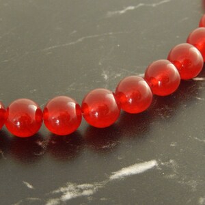 Rote Jadeperlen, 8 mm, Set mit 10 Perlen, Ref. 835