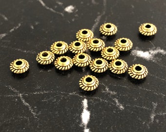 20 Gold saucer spacer beads