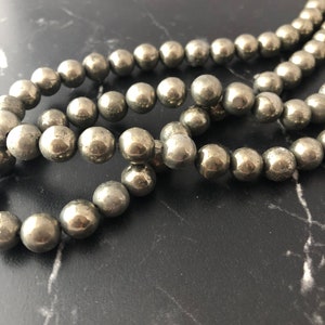 10 Pyrite beads of 8mm per 10 or 46 beads