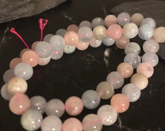 Morganite grade A 8,5-6,5mm lot de 10 perles