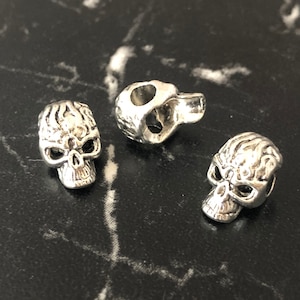 10 Alloy skull beads