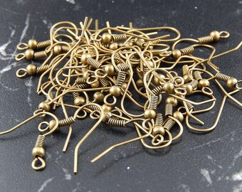 50 crochets  boucle d'oreille bronze antique