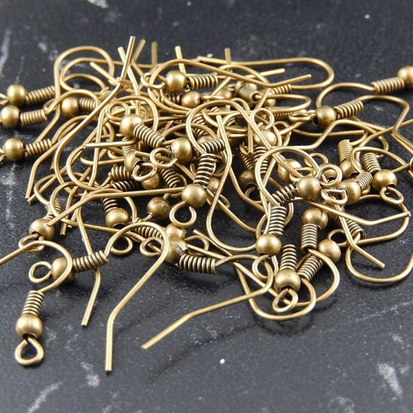 50 crochets  boucle d'oreille bronze antique