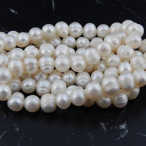 Freshwater cultured pearls, grade A 6/7mm