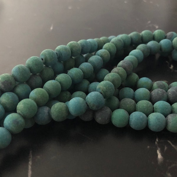 10 perles Chrysocolle Matt synthetique