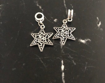 5 perles intercalaires pendentifs étoile