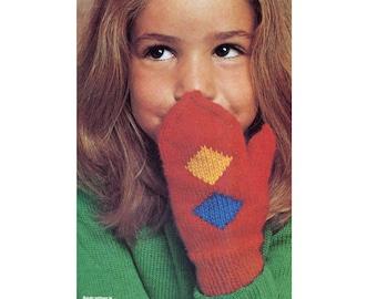 Vintage Diamond Mittens Knitting Pattern – Child & Adult Sizes (PDF Pattern)